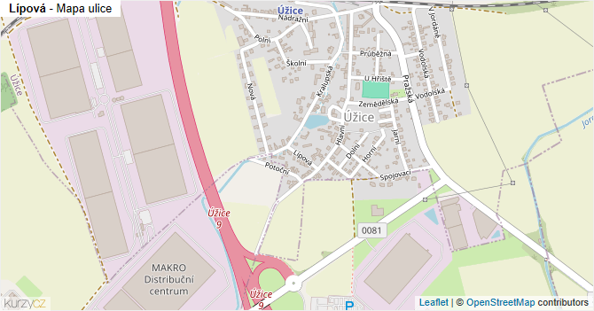 Lípová - mapa ulice