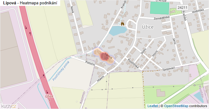 Lípová - mapa podnikání