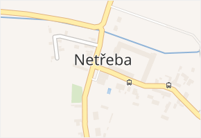 Netřeba v obci Úžice - mapa části obce