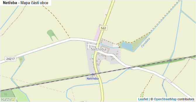 Netřeba - mapa části obce
