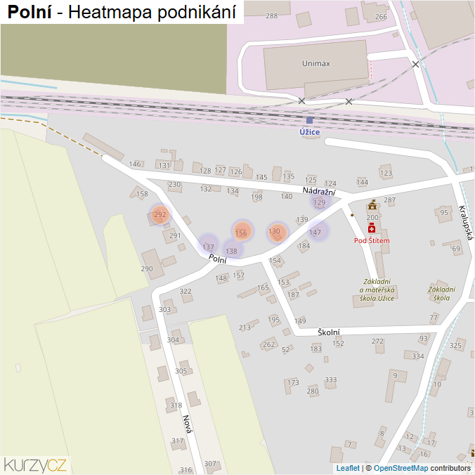 Mapa Polní - Firmy v ulici.