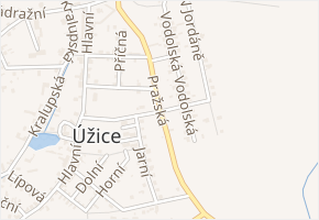 Pražská v obci Úžice - mapa ulice