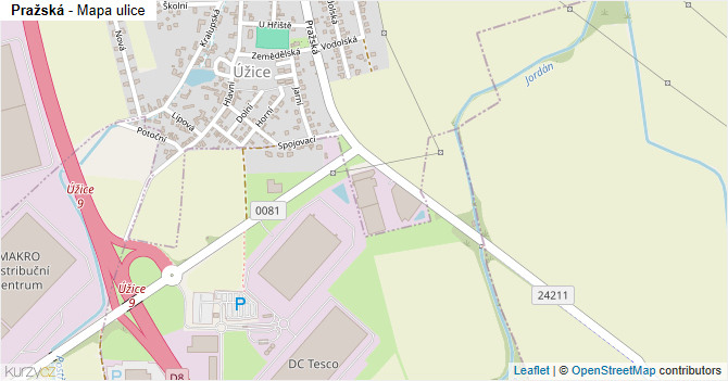 Pražská - mapa ulice