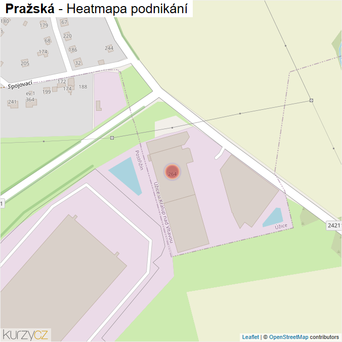 Mapa Pražská - Firmy v ulici.