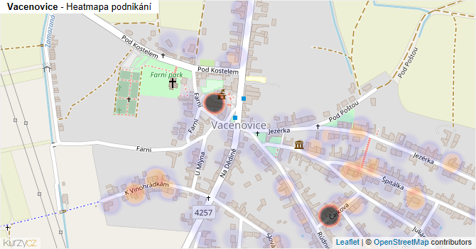 Vacenovice - mapa podnikání
