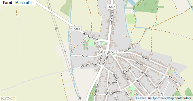 Farní - mapa ulice