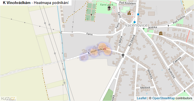 K Vinohrádkám - mapa podnikání