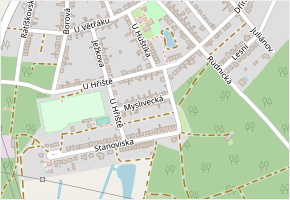Myslivecká v obci Vacenovice - mapa ulice