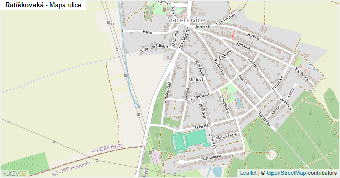 Ratíškovská - mapa ulice
