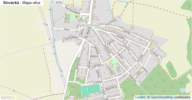 Slovácká - mapa ulice