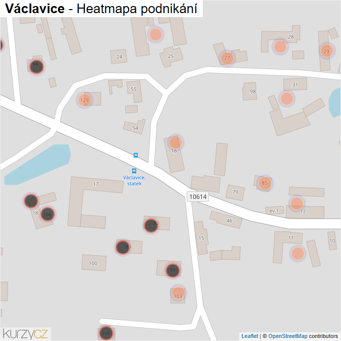 Mapa Václavice - Firmy v obci.
