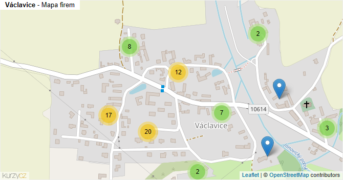 Václavice - mapa firem