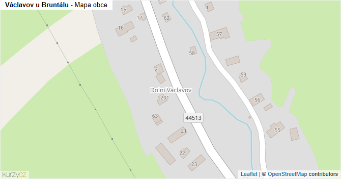 Václavov u Bruntálu - mapa obce