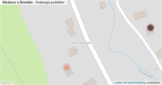 Václavov u Bruntálu - mapa podnikání