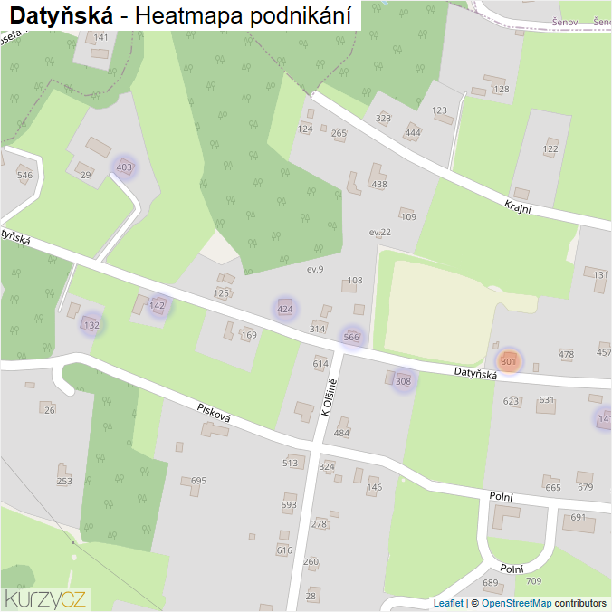 Mapa Datyňská - Firmy v ulici.