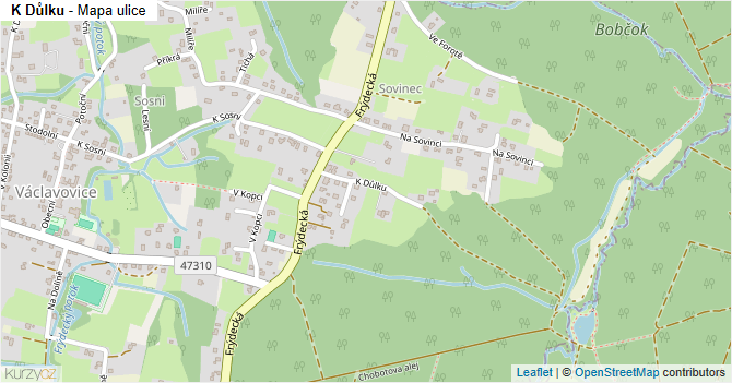 K Důlku - mapa ulice