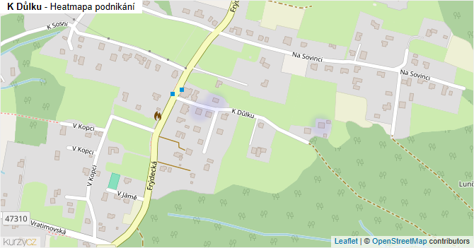 K Důlku - mapa podnikání