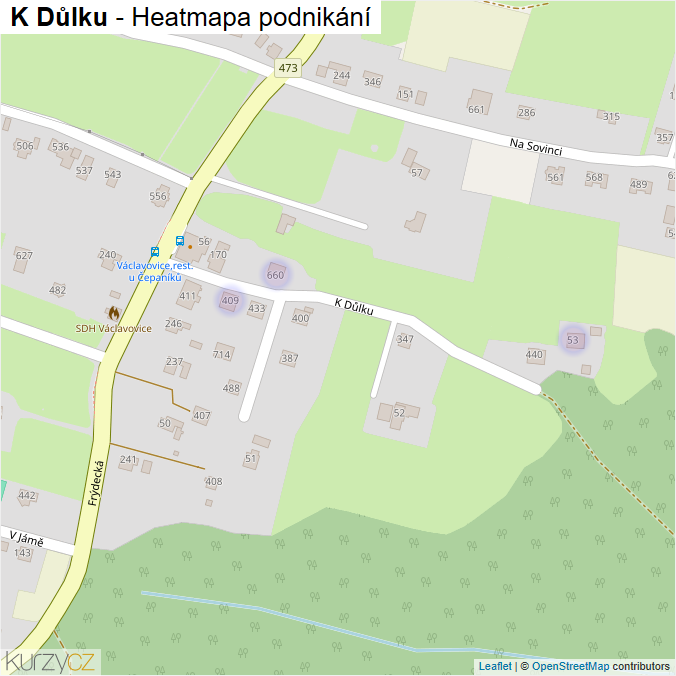 Mapa K Důlku - Firmy v ulici.