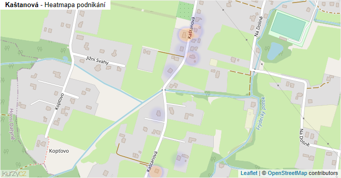 Kaštanová - mapa podnikání