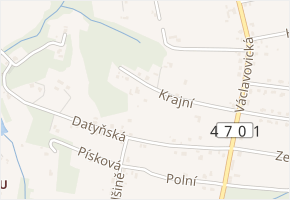 Krajní v obci Václavovice - mapa ulice