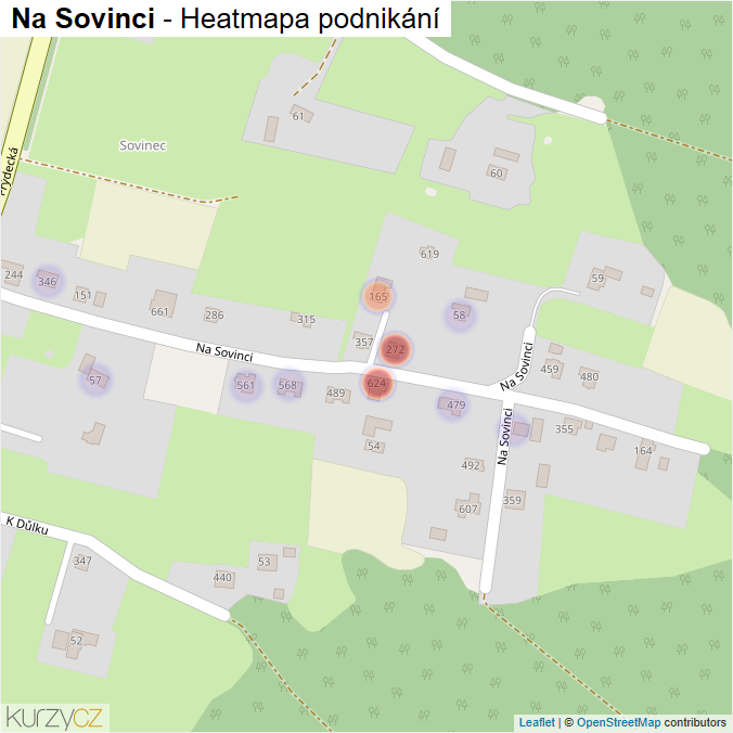 Mapa Na Sovinci - Firmy v ulici.