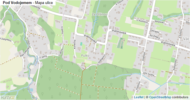 Pod Vodojemem - mapa ulice