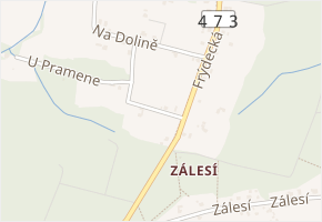 U Pramene v obci Václavovice - mapa ulice