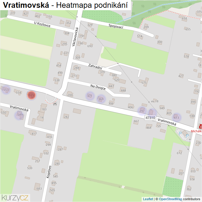 Mapa Vratimovská - Firmy v ulici.