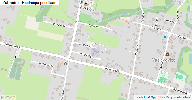 Zahradní - mapa podnikání