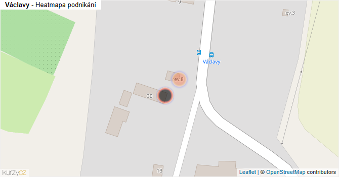 Václavy - mapa podnikání