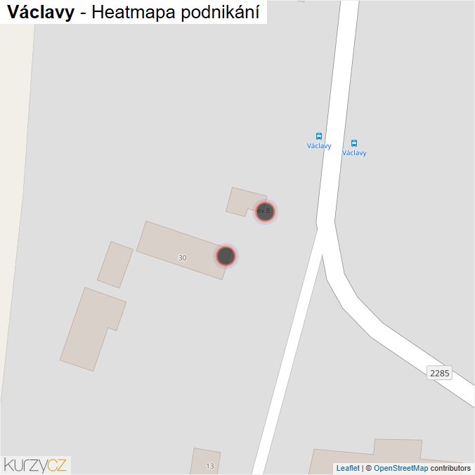 Mapa Václavy - Firmy v obci.