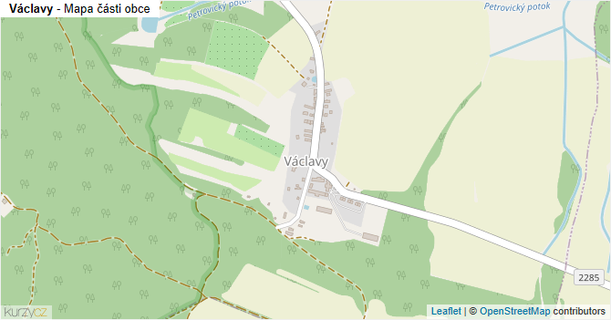Václavy - mapa části obce