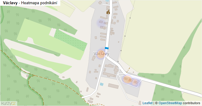 Václavy - mapa podnikání