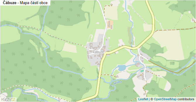 Čábuze - mapa části obce