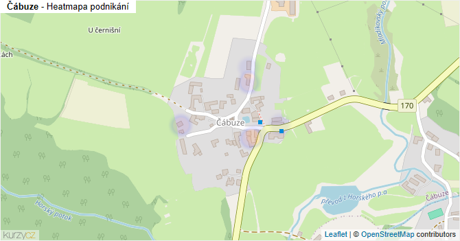 Čábuze - mapa podnikání