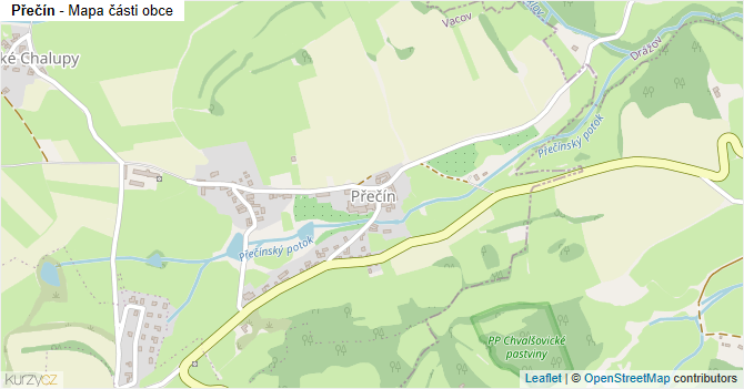 Přečín - mapa části obce