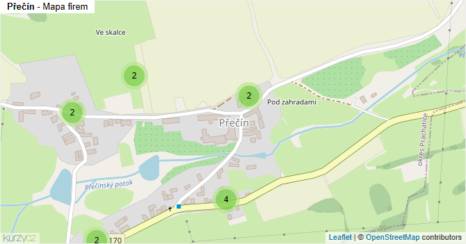 Přečín - mapa firem