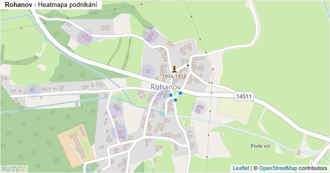 Rohanov - mapa podnikání