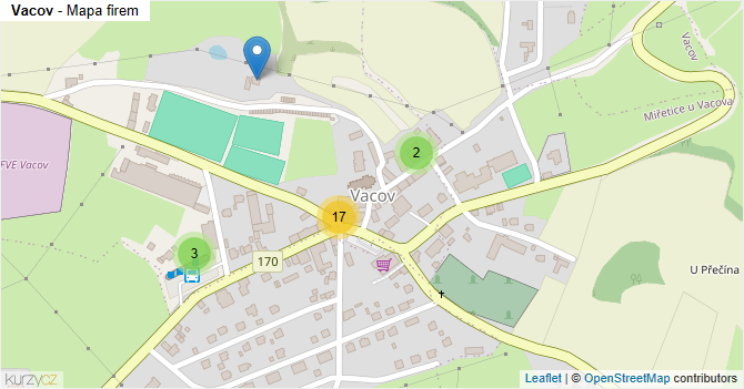 Vacov - mapa firem