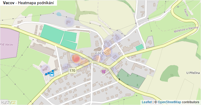 Vacov - mapa podnikání