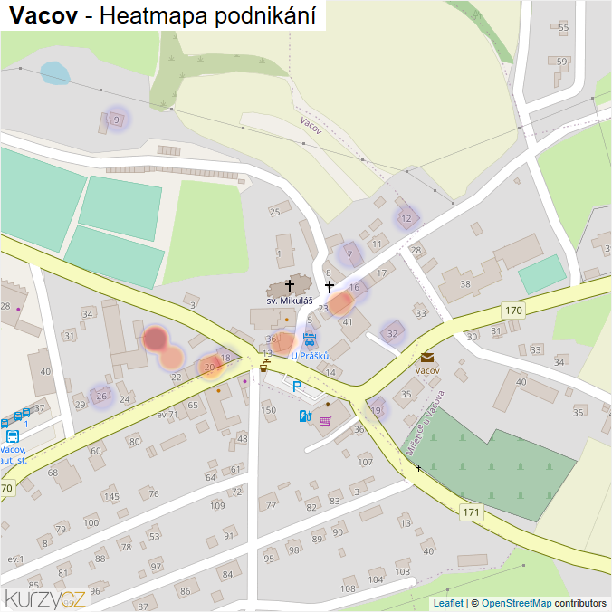 Mapa Vacov - Firmy v části obce.