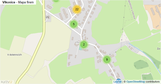 Vlkonice - mapa firem