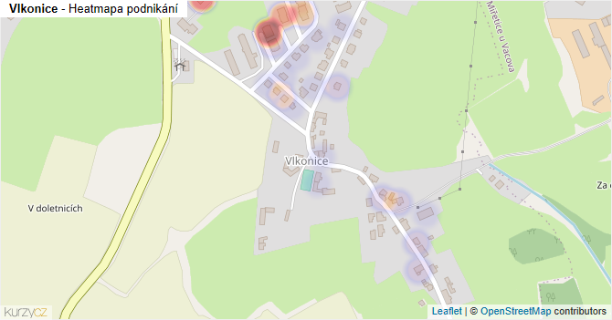 Vlkonice - mapa podnikání