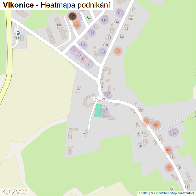 Mapa Vlkonice - Firmy v části obce.