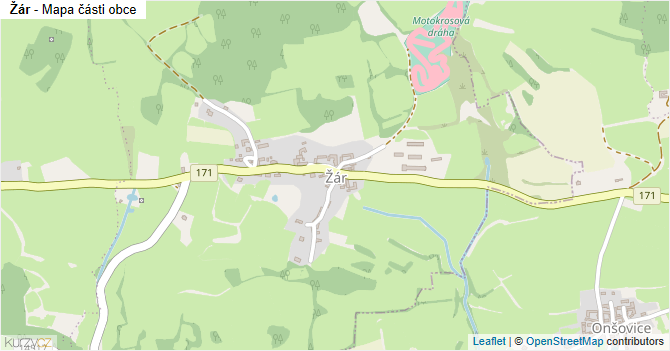 Žár - mapa části obce