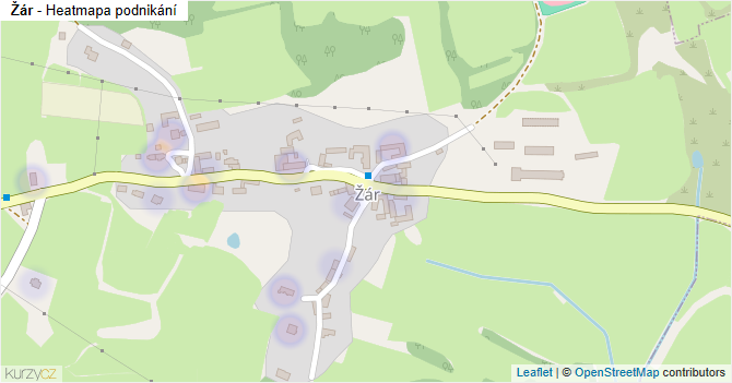 Žár - mapa podnikání