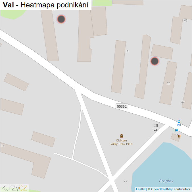 Mapa Val - Firmy v obci.
