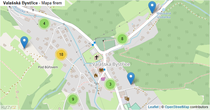 Valašská Bystřice - mapa firem