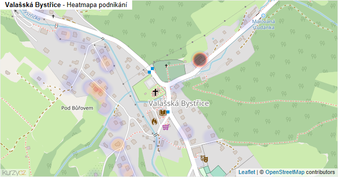 Valašská Bystřice - mapa podnikání