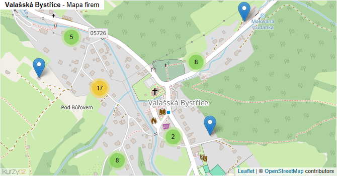 Valašská Bystřice - mapa firem